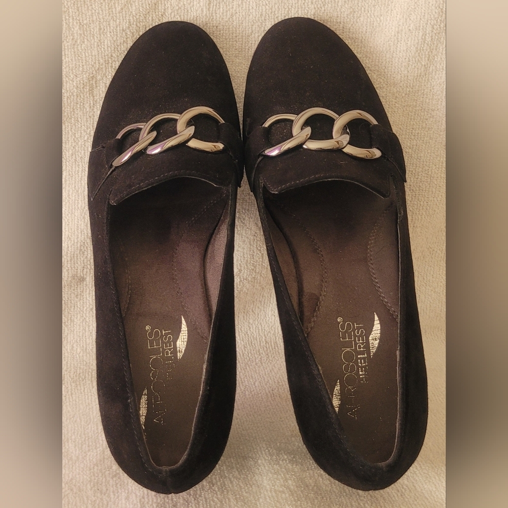 AEROSOLES Slipon, Size 8, Suede Black, Bling (4) - Picture 2 of 8